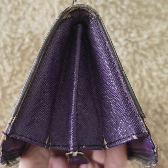 Coach L-Zip Signature Long Wallet With Purple Trim EUC - Picture 12 of 12